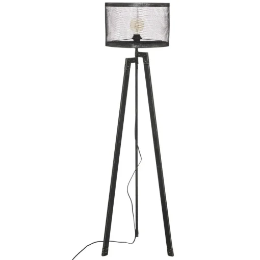 maxibazar Lampadaire Trepied Noah Noir H.140Cm
