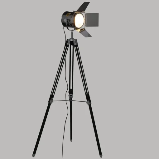 maxibazar Lampadaire Trepied Rio Noir H.138Cm
