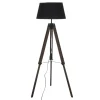maxibazar Lampadaire Trepied Yoen Noir H.145Cm
