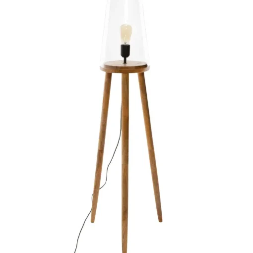 Atmosphera Lampadaire Verre Et Bois