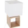 Atmosphera Lampe Bois Carre H.32Cm