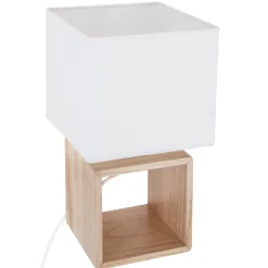 Atmosphera Lampe Bois Carre H.32Cm