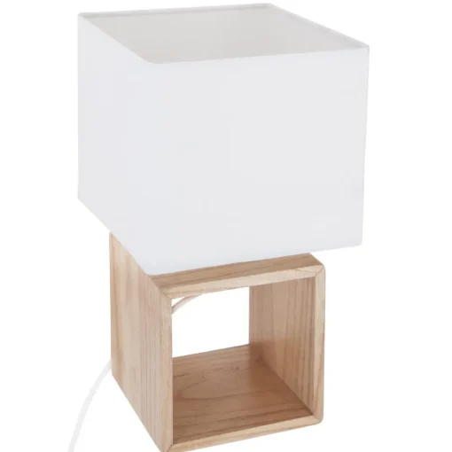 Atmosphera Lampe Bois Carre H.32Cm