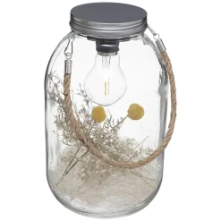 maxibazar Lanterne Led Fleurs Sechees D.17X28Cm