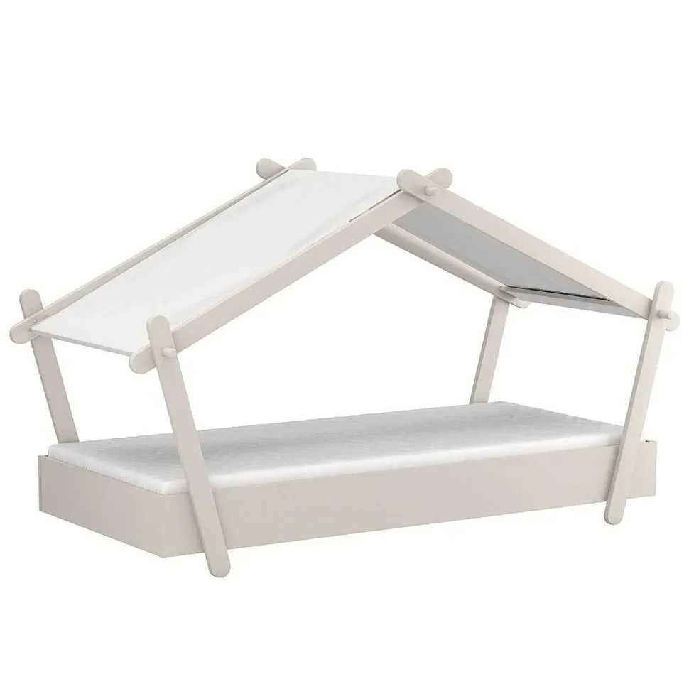 Lodge Lit 90X200 Sommier Inclus Gris Clair