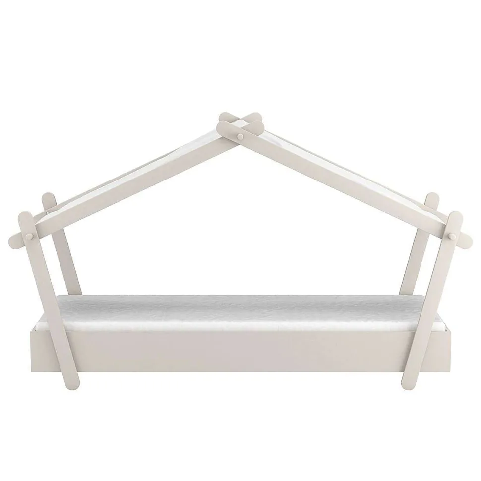 Lodge Lit 90X200 Sommier Inclus Gris Clair