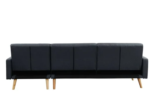 Luxi Canapé Angle Anthracite Convertible Style Scandinave
