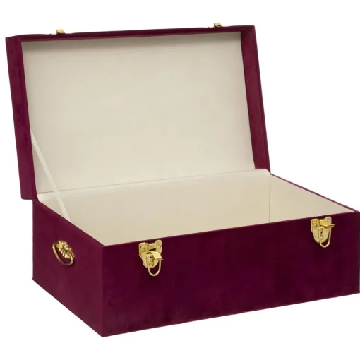 maxibazar Malle Velours Night Rubis D.49X29X19.5Cm