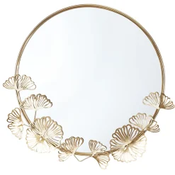 maxibazar Miroir Feuilles Ginkgo Dore D.45Cm