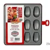 Moule 12 Madeleines Acier Anti Adherent Rouge Rossana