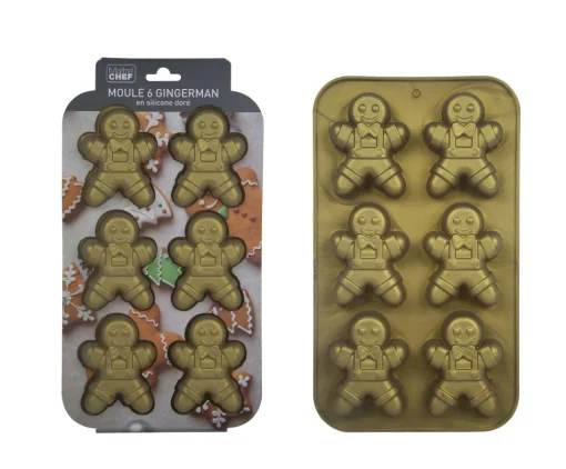 Moule Silicone 6 Gingerman Dore