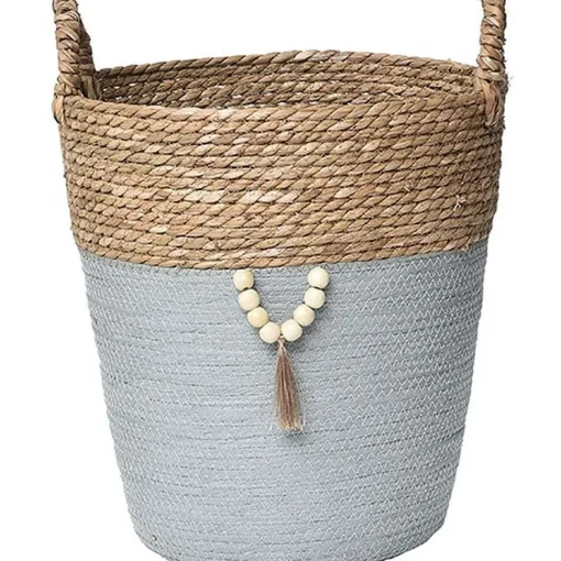 Moyenne Paniere Ronde Deco Naturel Vert Kaki
