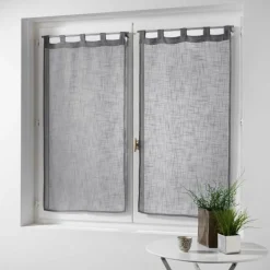 maxibazar Paire Droite Passants 2X60X160Cm Haltona Gris
