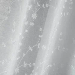 maxibazar Paire Droite Passants 2X60X120Cm Petite Fleur Blanc Blanc