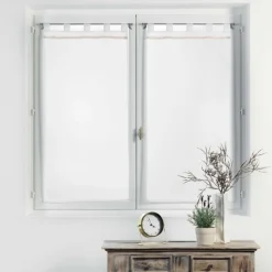 maxibazar Paire Droite Passants 2X60X120Cm Voile Camilla Blanc