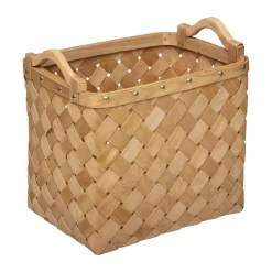 maxibazar Panier Bois Clair Rectangle D.37X27X29.5Cm