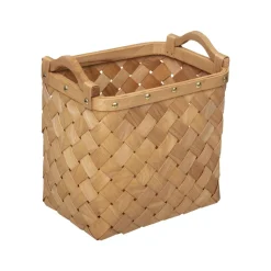 maxibazar Panier Bois Clair Rectangle D.37X27X29.5Cm