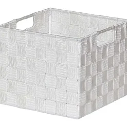 Panier Carre Polyester Blanc Taille S