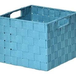 Panier Carre Polyester Turquoise Taille S