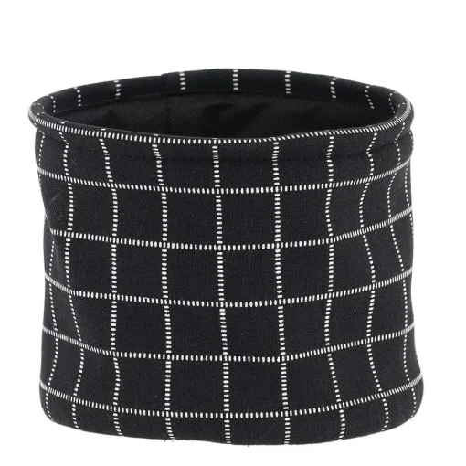 Panier Coton Imprime Motif Carre Noir 19X16Cm