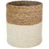 maxibazar Panier Jute Seagrass Blanc D.21X21Cm