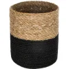 maxibazar Panier Jute Seagrass Noir D.24X24Cm