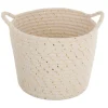 maxibazar Panier Lurex Blanc D.22X16.5Cm