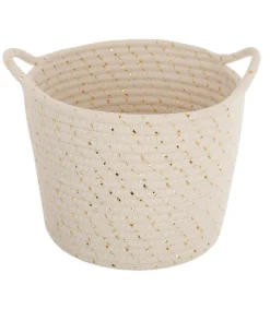 maxibazar Panier Lurex Blanc D.24X21Cm