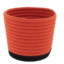 Panier Rond Coton Terre De Sienne Noir D.15X12Cm