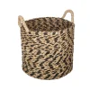 maxibazar Panier Seagrass Ethnique Rond D.30X26Cm