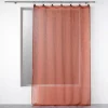 maxibazar Panneau A Anneaux 140X280Cm Voile Tisse Linka Terracotta
