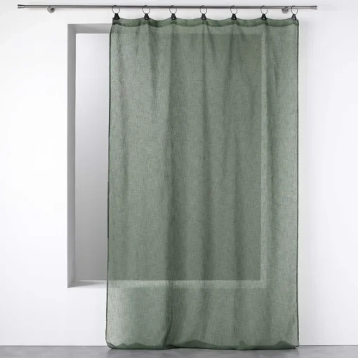 maxibazar Panneau A Anneaux 140X280Cm Voile Tisse Linka Kaki