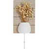 maxibazar Patere Metal Blanc Fleurs Sechees