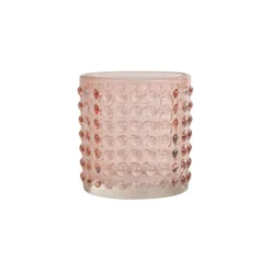 maxibazar Photophore Bulle Verre Teinte 7X7.7Cm Blush