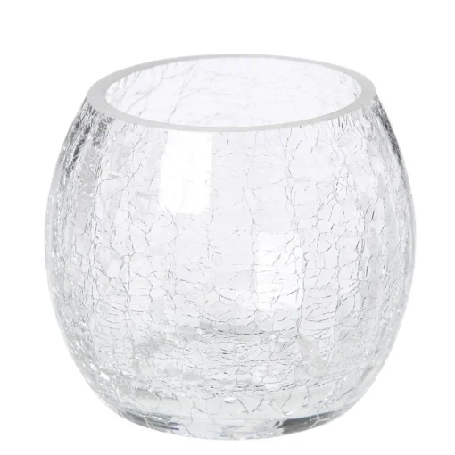 Atmosphera Photophore Verre Craquele Rond H.7Cm