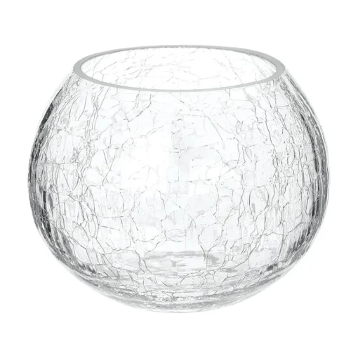 Atmosphera Photophore Verre Craquele Rond H.10Cm