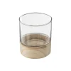 Atmosphera Photophore Verre Et Bois D.10X11.5Cm