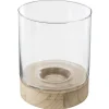 Atmosphera Photophore Verre Et Bois D.16X20Cm