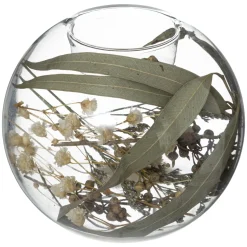 maxibazar Photophore Verre Fleurs Sechees Folk