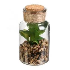 maxibazar Plante Artificielle Fiole Verre 13Cm