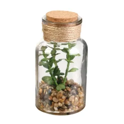maxibazar Plante Artificielle Fiole Verre 13Cm