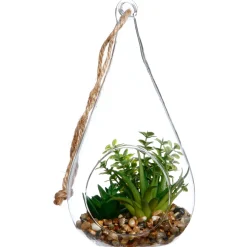 maxibazar Plante Pot Goutte Verre H.19.5Cm