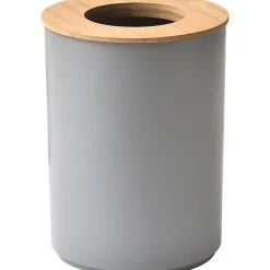 Poubelle Avec Couvercle Bambou 5L Gris