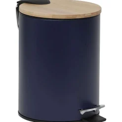 Poubelle Metal Frein De Chute 2.5L Bleu Bambou
