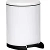 Poubelle Metal Frein De Chute 6L Blanc