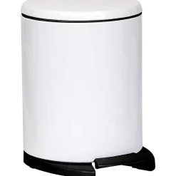 Poubelle Metal Frein De Chute 6L Blanc