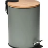 Poubelle Metal Frein De Chute Kaki Bambou