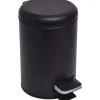 Poubelle Metal 3L Frein De Chute Noir Mat