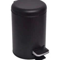 Poubelle Metal 3L Frein De Chute Noir Mat
