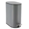 Poubelle Metal Ovale 5L Pedale Gris